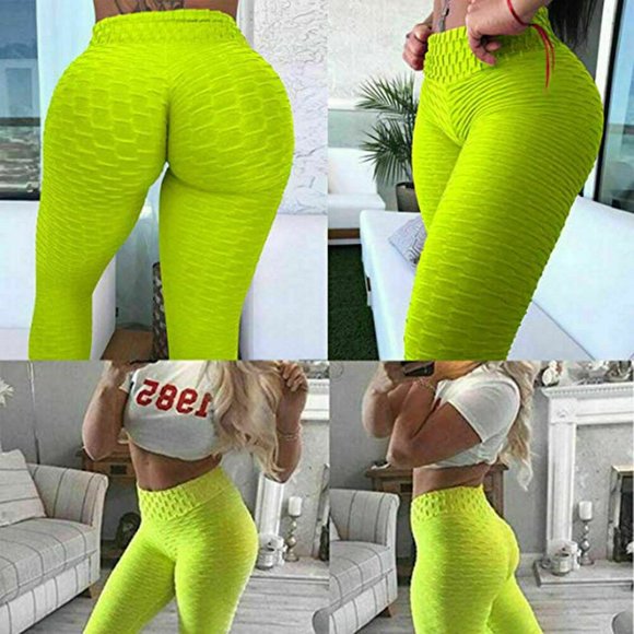 Womens Yoga Pants Anti-Cellulite Push Up Ruched High Waist Leggings Butt Lifting - Picture 3 of 11